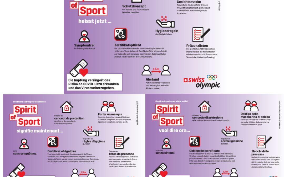 Neue Verhaltensregeln für Sportler*innen / Nouveau conditions cadres pour les athlètes