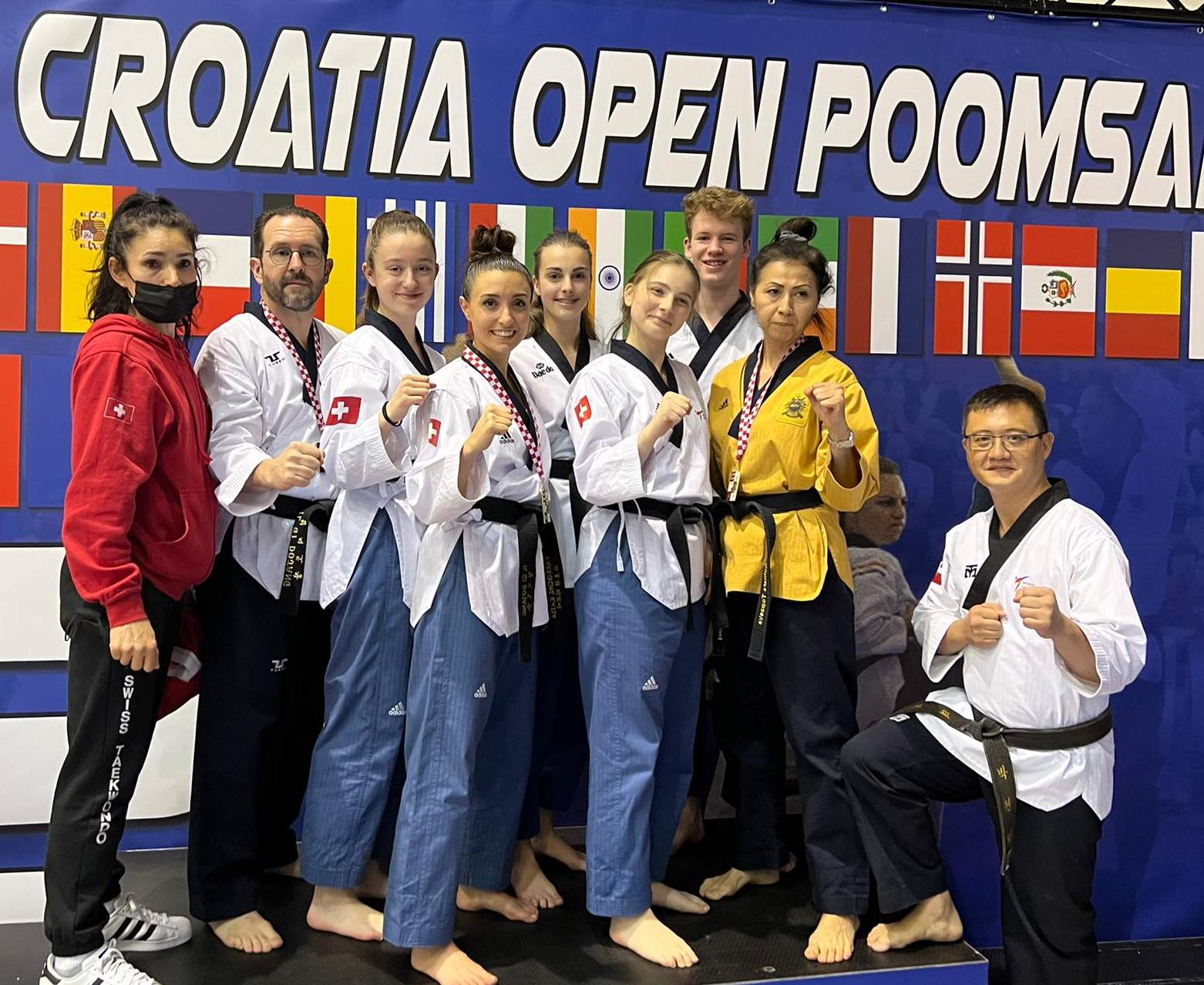 2 Golds (Katia & Gulnara) : 1 Bronze (François) – Swiss Team *Croatia Open Poomsae 2022*