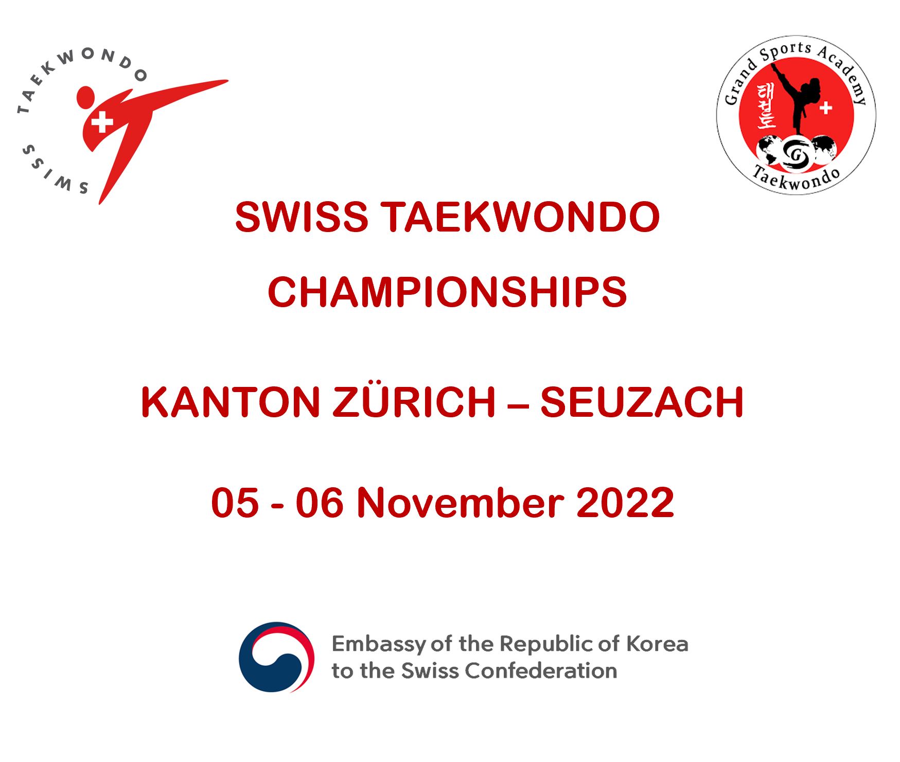 Swiss National Championships Kyorugi & Poomsae – 05-06.11.2022