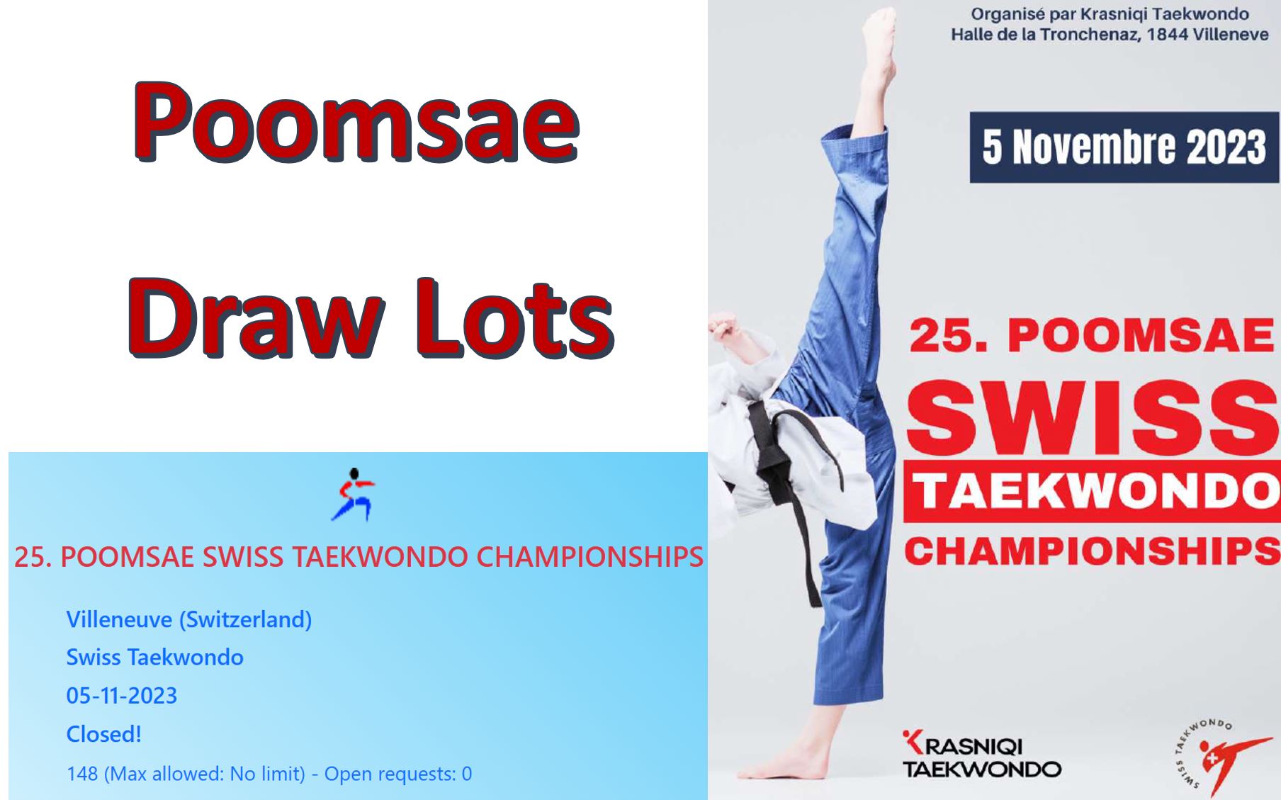 Poomsae Draw – Swiss Championship 2023